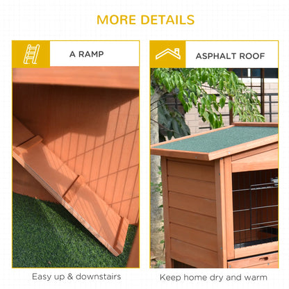 2 Tier Rabbit Hutch, Guinea Pig Cage, Ferret Enclosure, 39.6"L x 21.7"W x 39.8"H Rabbit Hutch at Gallery Canada