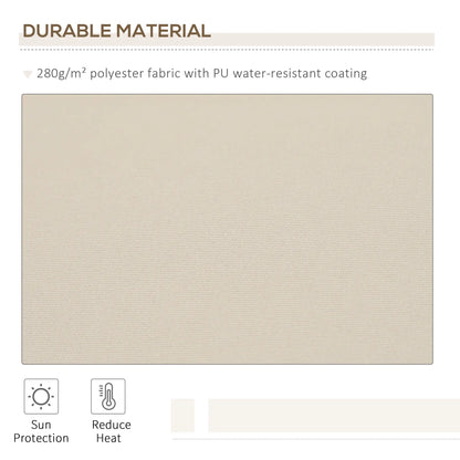 12' x 8' Retractable Patio Awning, Manual Crank Handle, UV Water-Resistant, Cream