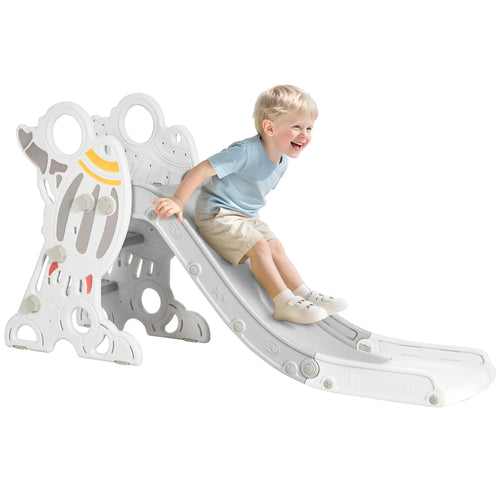Toddler Slide Indoor, Space Theme Climber Playset, 1.5-3 Years, Grey