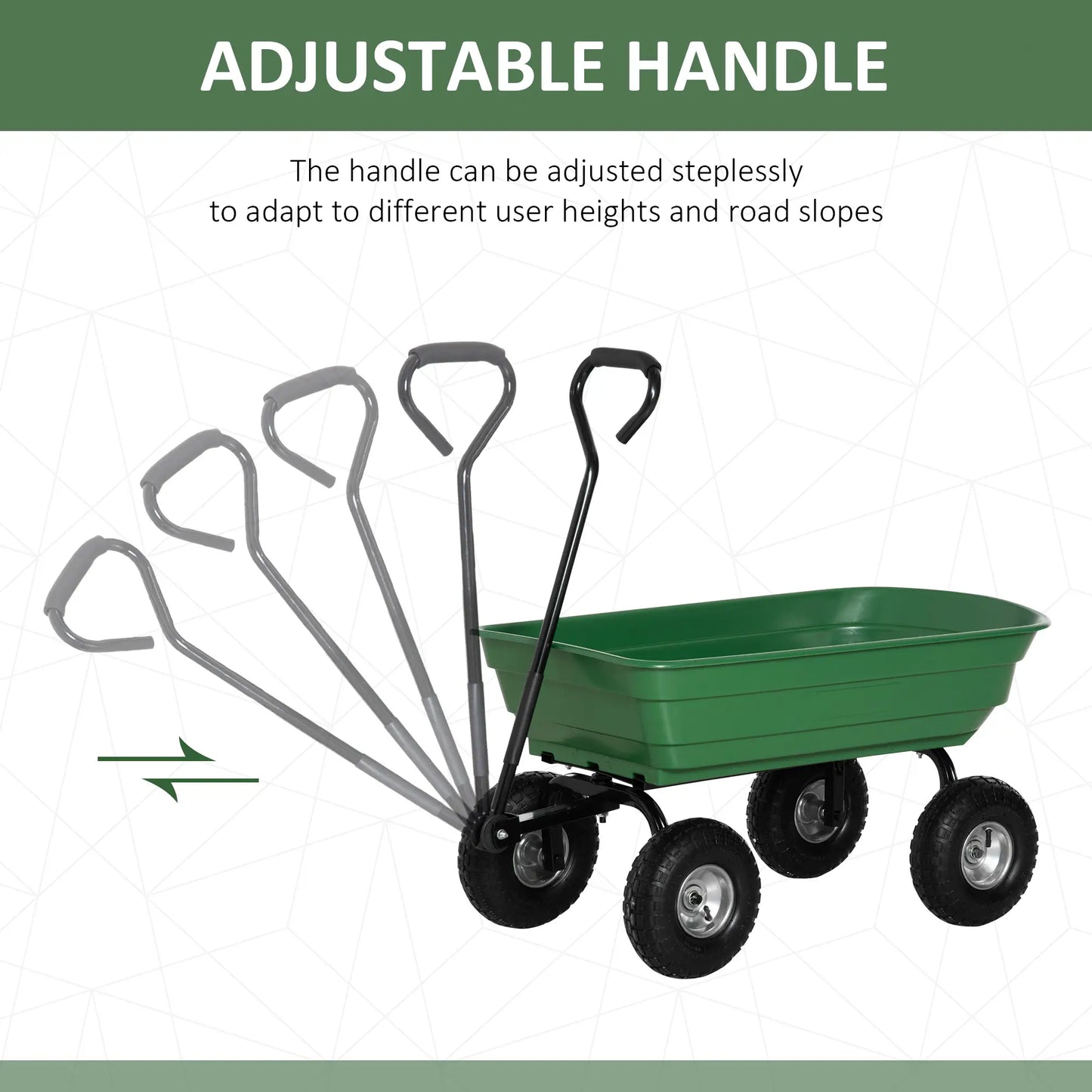 Steel Garden Cart, 10" Pneumatic Tires, Utility Wagon, 551 lbs Capacity Folding Garden Carts at Gallery Canada