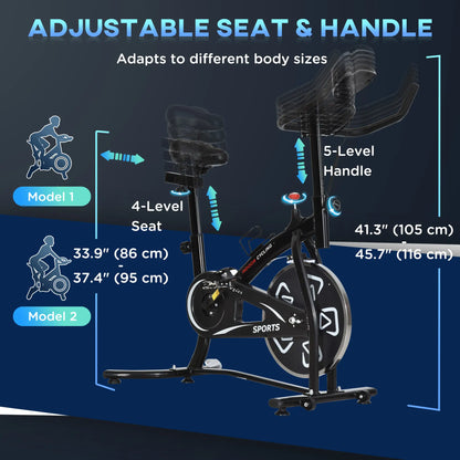 Exercise Bike with LCD Display, Indoor Cycling, 6kg Flywheel, Black Exercise & Stationary Bikes at Gallery Canada