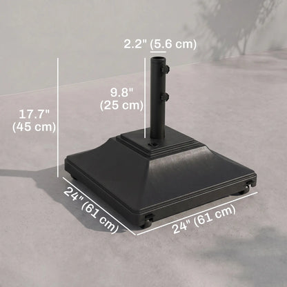 Square Umbrella Base With Wheels, 99 Lbs Water Or 132 Lbs Sand Filled, Black Umbrella Bases at Gallery Canada