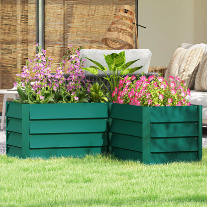 45" x 45" x 17" L-Shaped Galvanized Steel Raised Garden Bed Raised Garden Beds at Gallery Canada