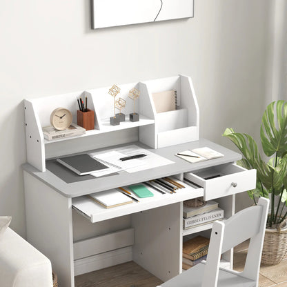 Kids Desk and Chair Set, Study Table for 5-8 Year Old, Grey Kids Desk Sets at Gallery Canada
