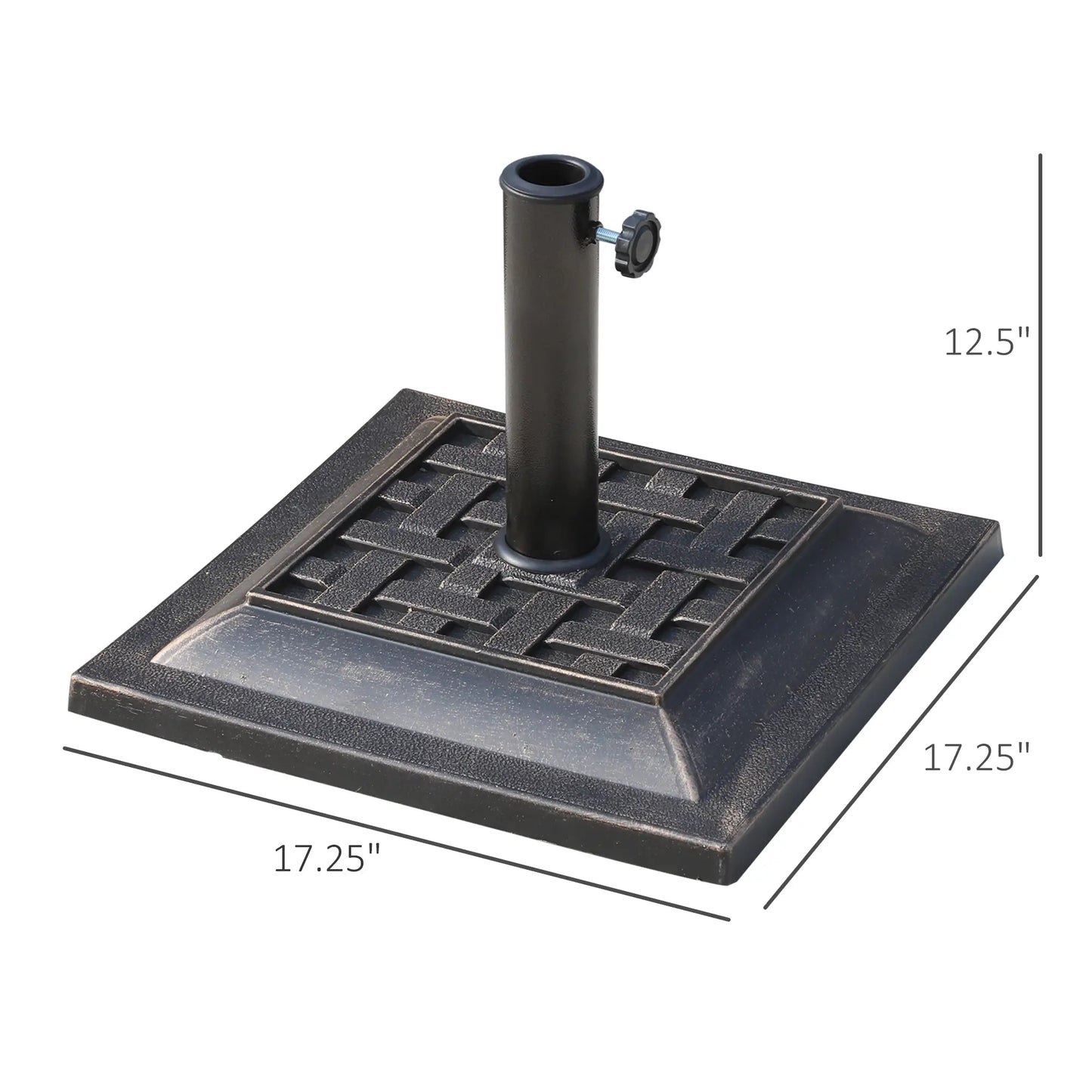 20 lbs Resin Umbrella Stand, Square Base, Bronze Umbrella Bases at Gallery Canada