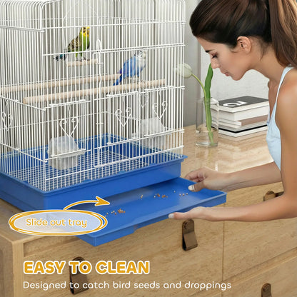 23" Bird Cage for Finches Canaries, with Doors Perches, Blue Bird Cages at Gallery Canada
