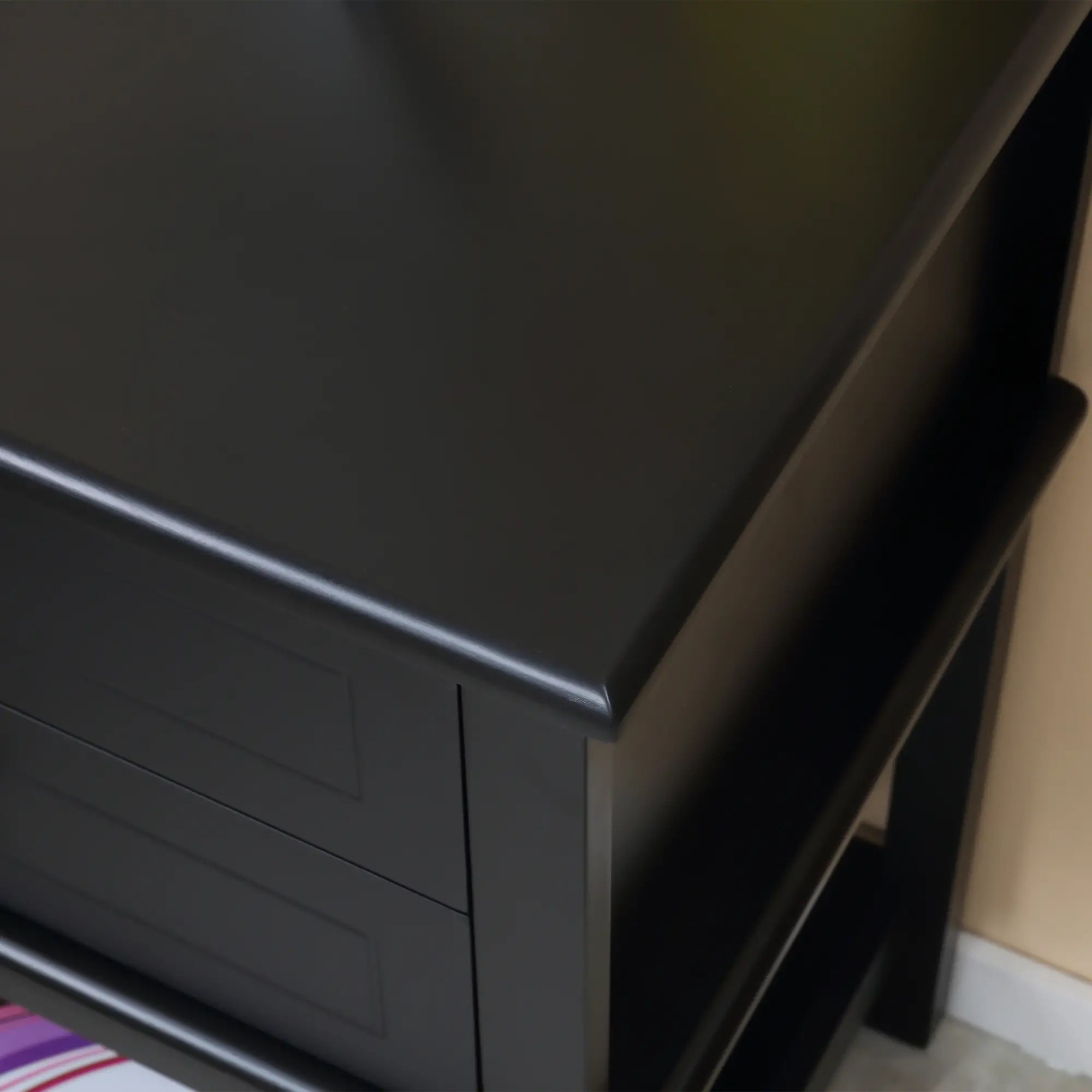 Modern Sofa Side Table, Accent End Table with Drawers, Black Side Tables at Gallery Canada