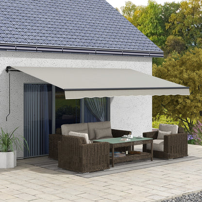 15' X 10' Retractable Awning, 280gsm UV Resistant Sunshade, Light Grey Window Awnings at Gallery Canada