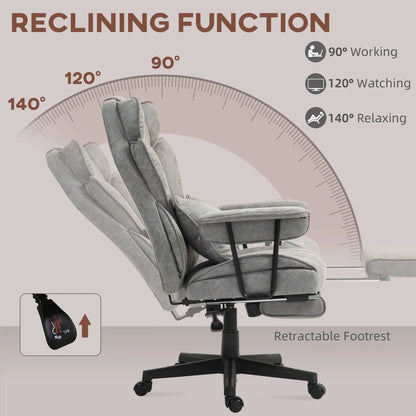 Big and Tall Office Chair with Foot Rest, 400LBS, Grey Executive & Manager Chairs at Gallery Canada