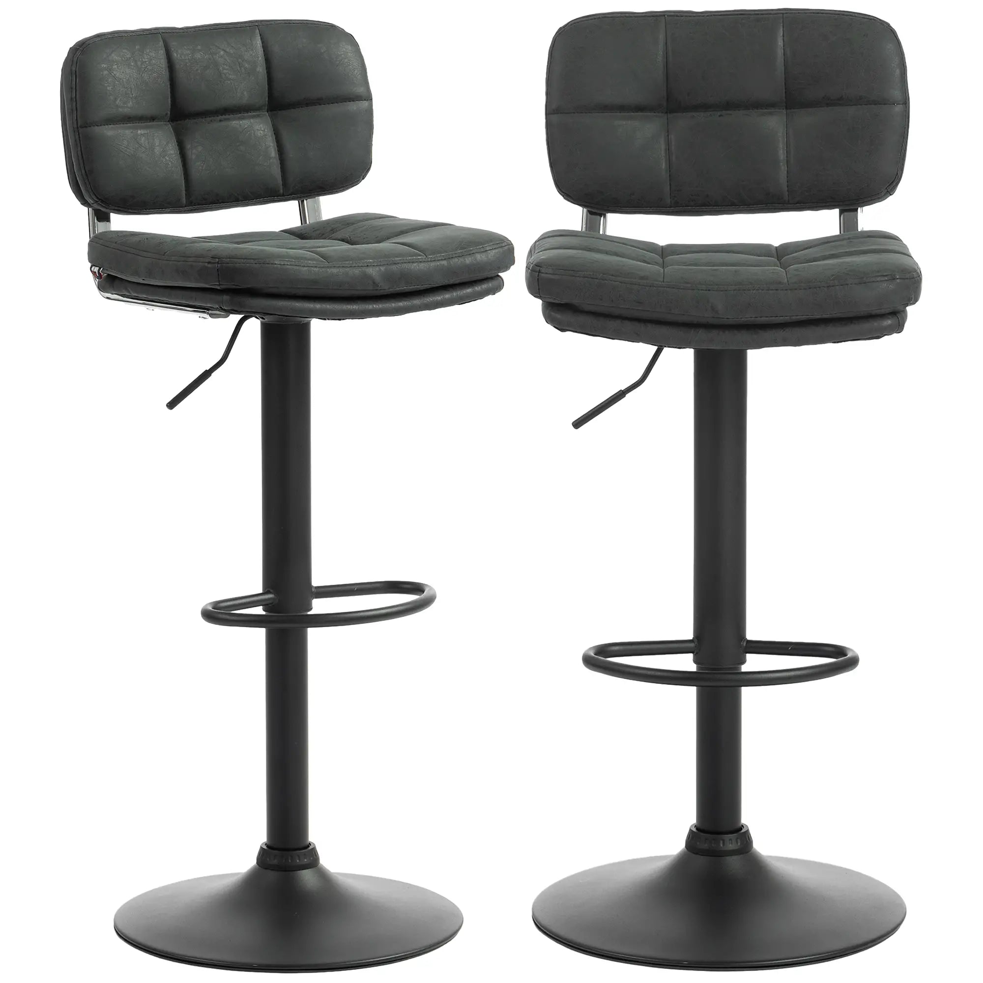 Bar Stools Set of 2, Swivel, Adjustable Height, PU Leather, PU Leather Bar Stools at Gallery Canada