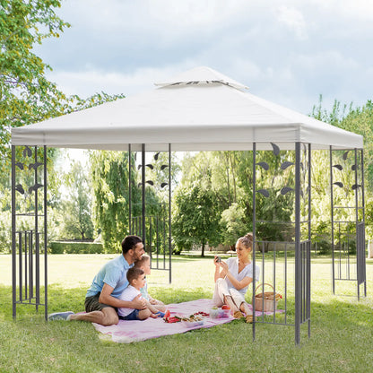 10' x 10' Metal Gazebo, Patio Canopy With Vented Roof, Cream Gazebos at Gallery Canada