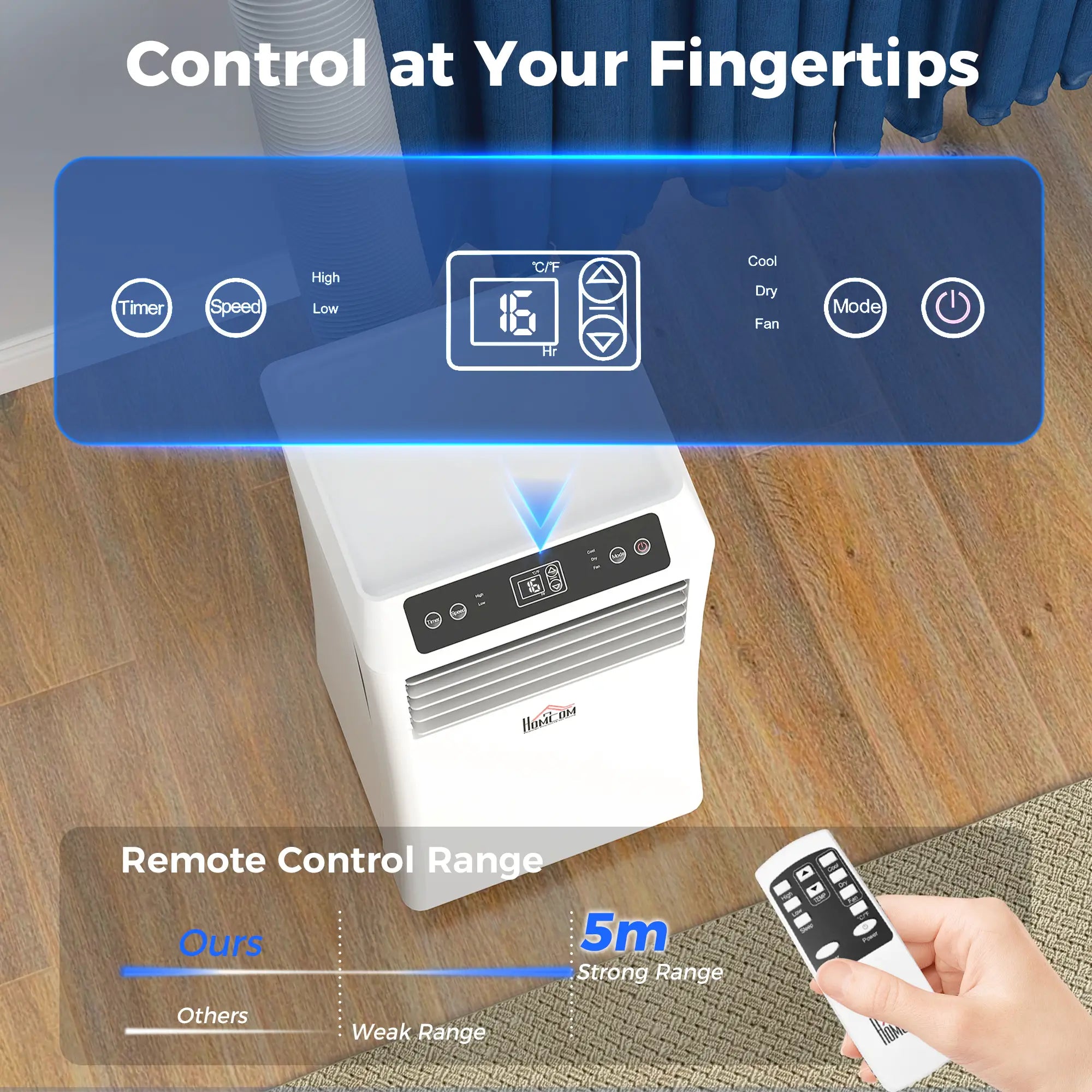 8000BTU Portable Air Conditioner, Cooling Dehumidifier, 2 Speed Fans, 24H Timer, White Air Conditioner at Gallery Canada