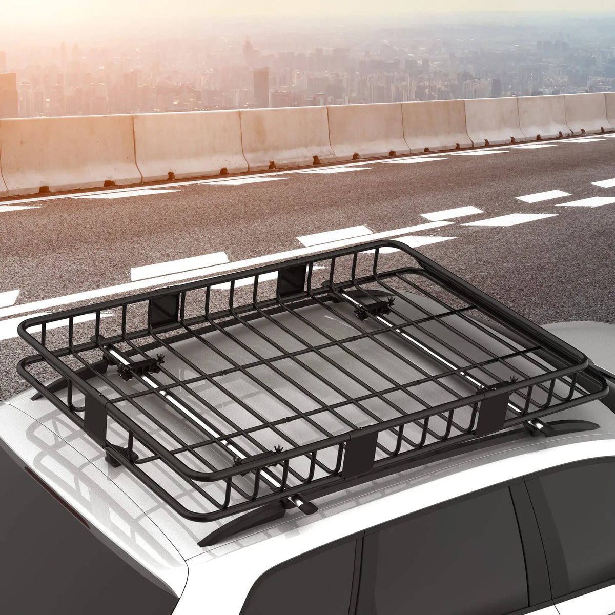 64" x 43" x 39" Adjustable Roof Rack, Universal Cargo Basket, 220 Lbs Automotive at Gallery Canada