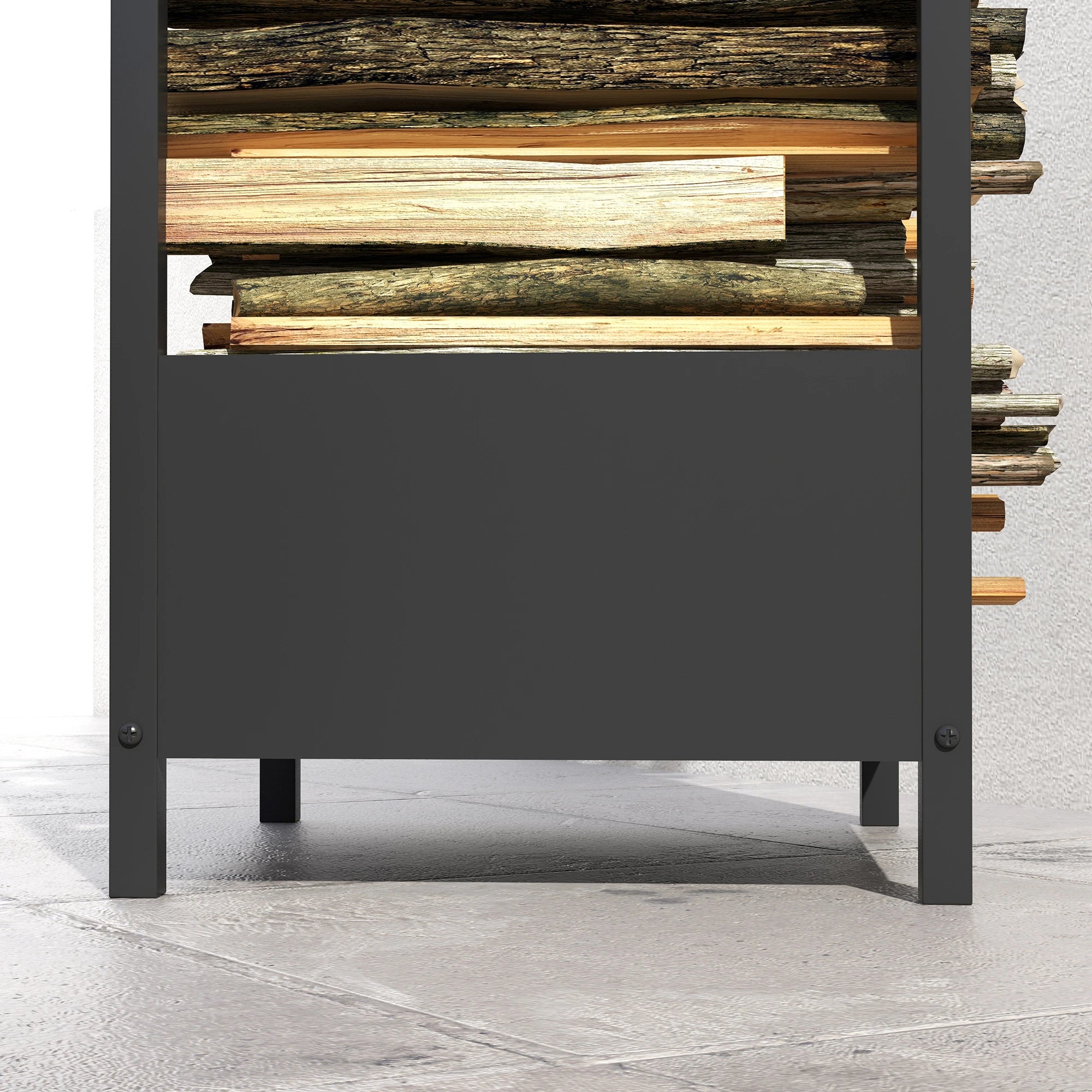 Firewood Rack, Log Holder, Indoor Outdoor Wood Storage, 15.4