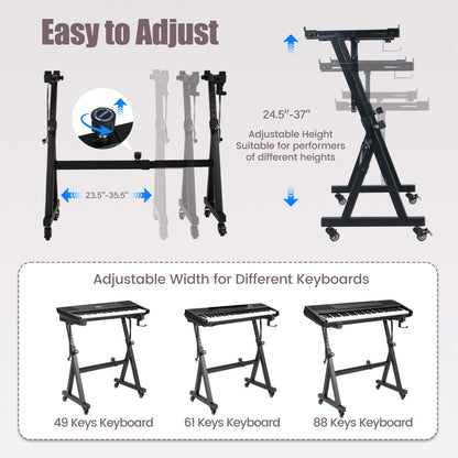 Adjustable Keyboard Stand Fits 49 54 61 88 Keys Pianos, Black Pianos & Keyboards at Gallery Canada