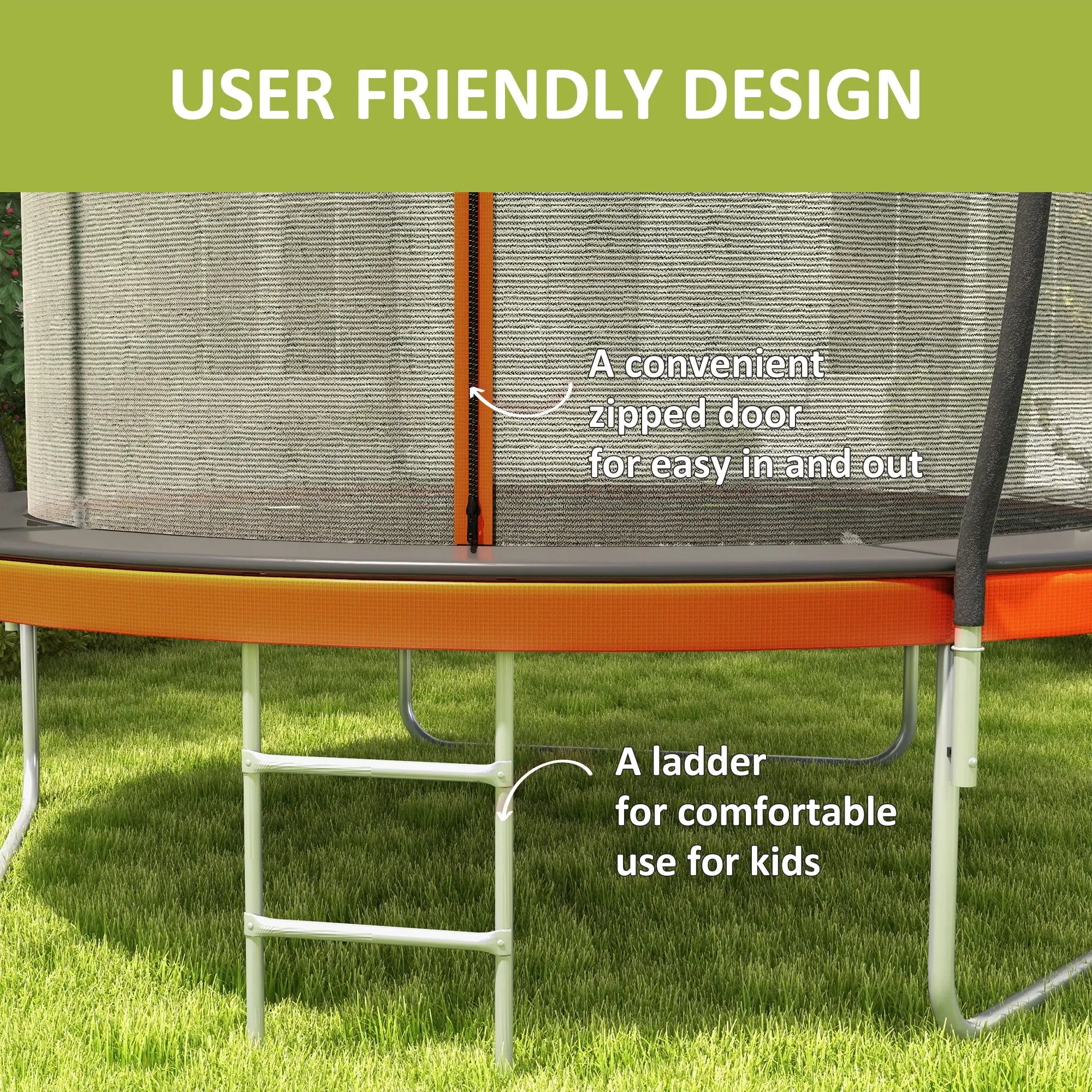 8ft Outdoor Trampoline with Enclosure Net, Ladder, for Teens and Adults Trampolines at Gallery Canada