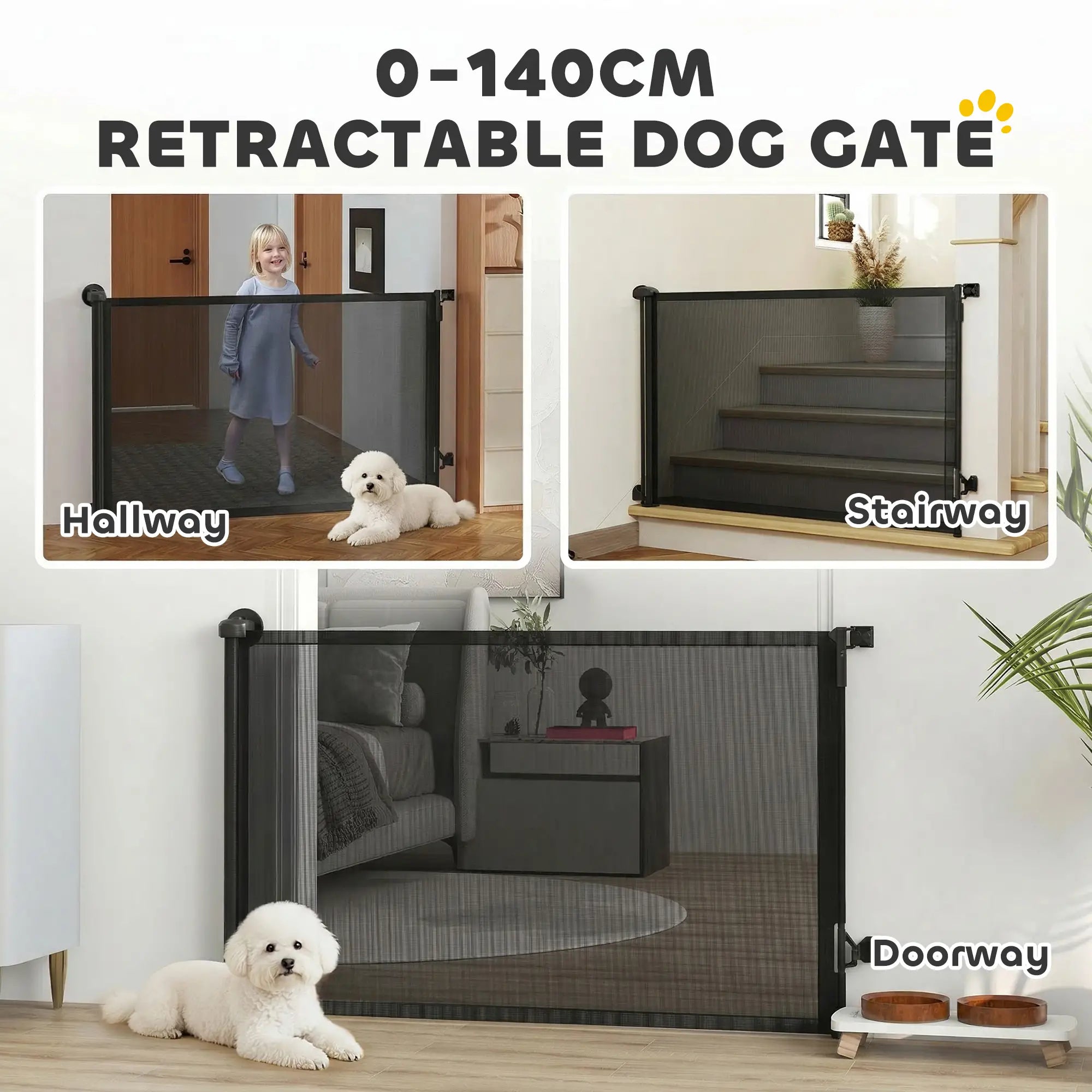 Retractable Dog Gate, 36.6