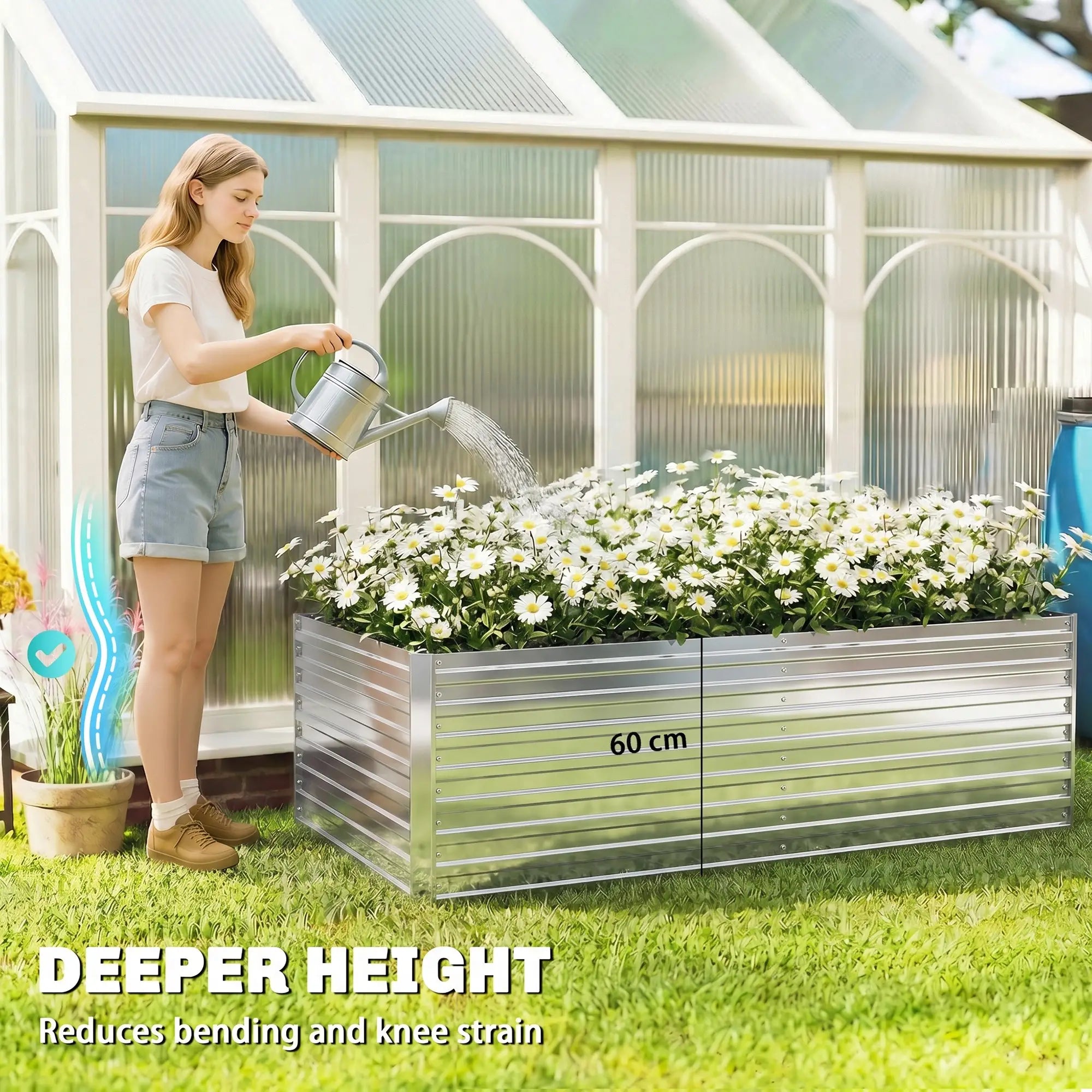 Galvanised Raised Garden Bed Set, 6 x 3 x 2 ft, Silver Galvanized Planter Boxes at Gallery Canada