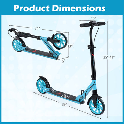 Foldable Kick Scooter With Large Light-Up Wheels, Blue Scooters at Gallery Canada