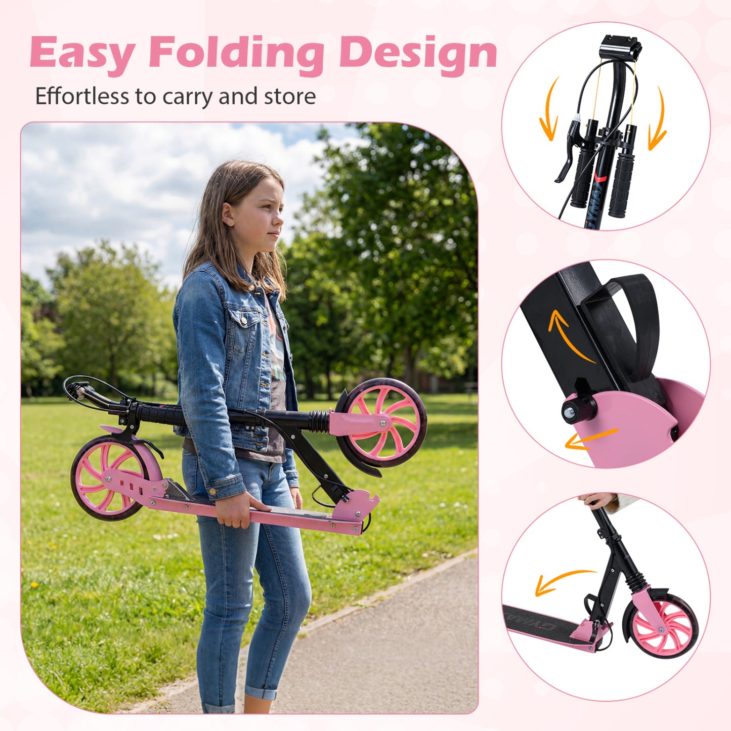 Foldable Kick Scooter, Ages 8+, Pink Scooters at Gallery Canada