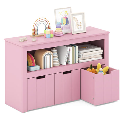 Kid Toy Storage Cabinet, 3 Drawer Chest With Wheels, Large Cube Shelf, Pink Kids Storage at Gallery Canada