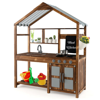 Kids Mud Kitchen Outdoor, Solid Wood, Natural Play Kitchen Sets at Gallery Canada