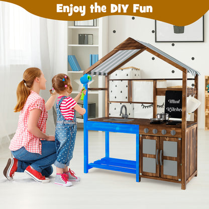 Kids Mud Kitchen Outdoor, Solid Wood, Natural Play Kitchen Sets at Gallery Canada