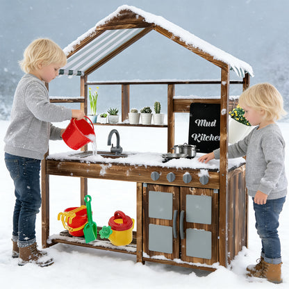 Kids Mud Kitchen Outdoor, Solid Wood, Natural Play Kitchen Sets at Gallery Canada