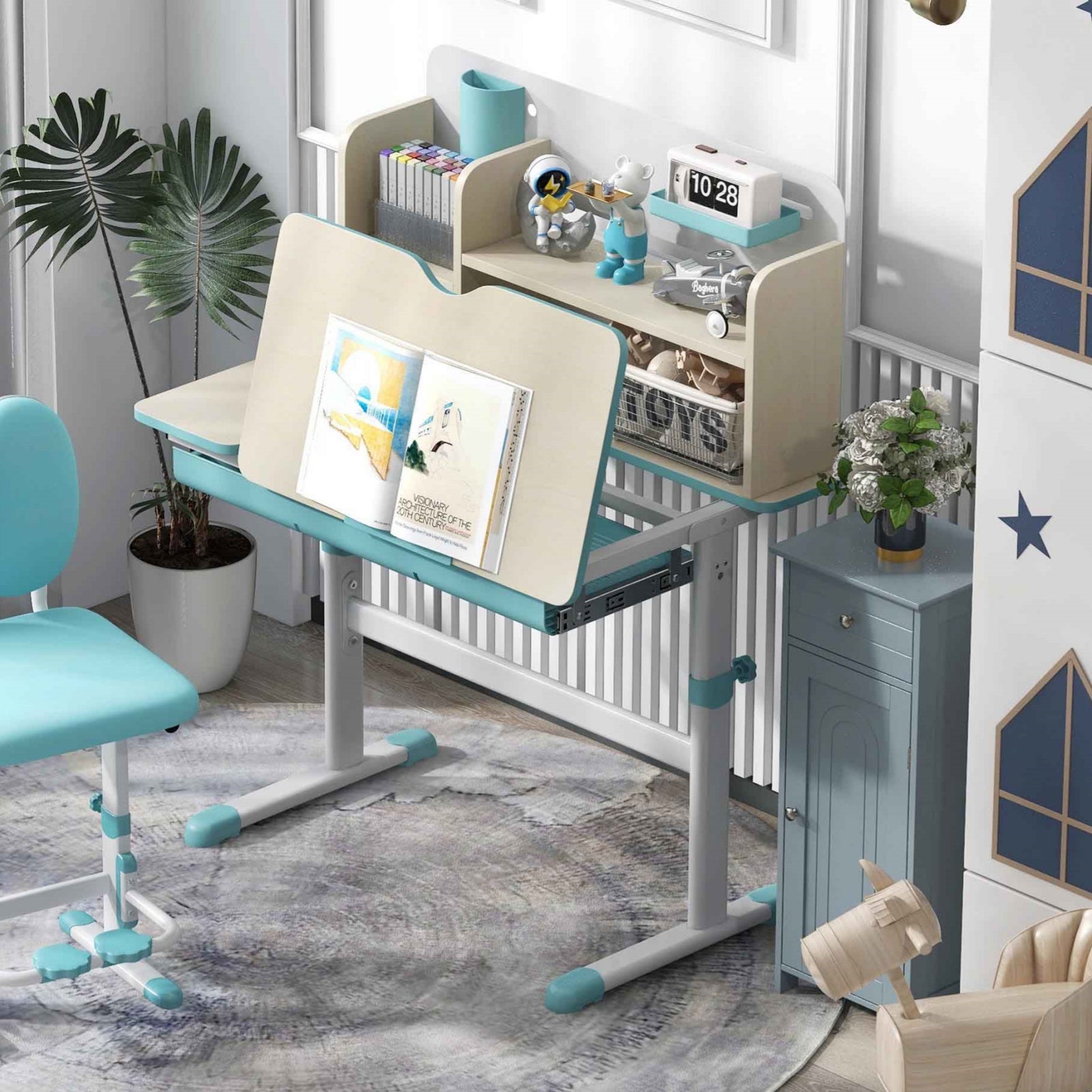 Kids Study Desk And Wooden Cabinet Bundle Baby & Kids Options at Gallery Canada