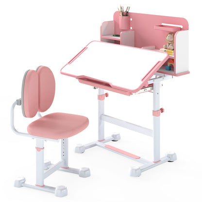 Kids Study Desk, Tilt Desktop, Pen Holder, Pink Kids Table & Chair Sets at Gallery Canada