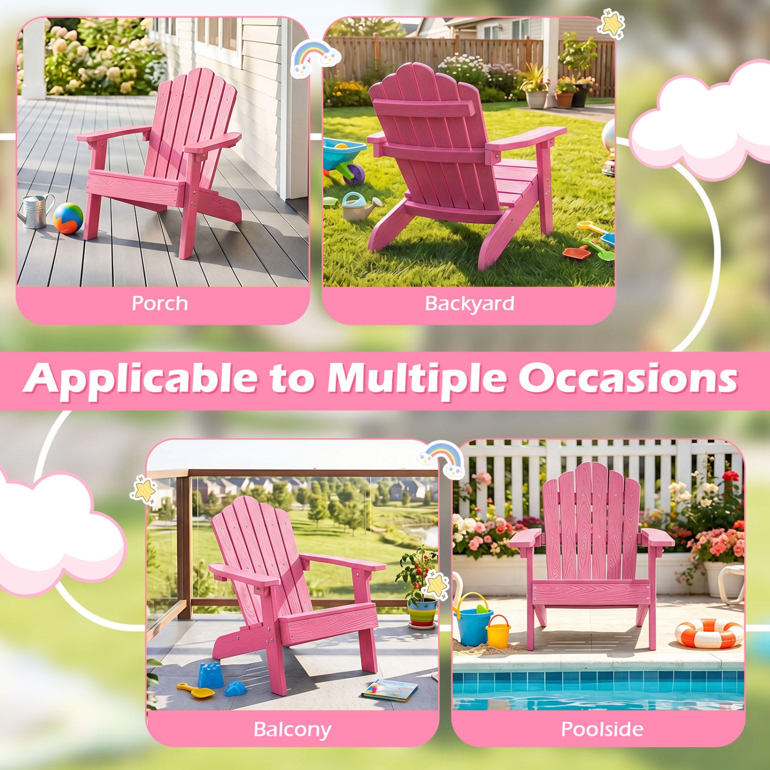 Kids Adirondack Chair, All-Weather Outdoor, Pink Kids Chairs & Seating at Gallery Canada
