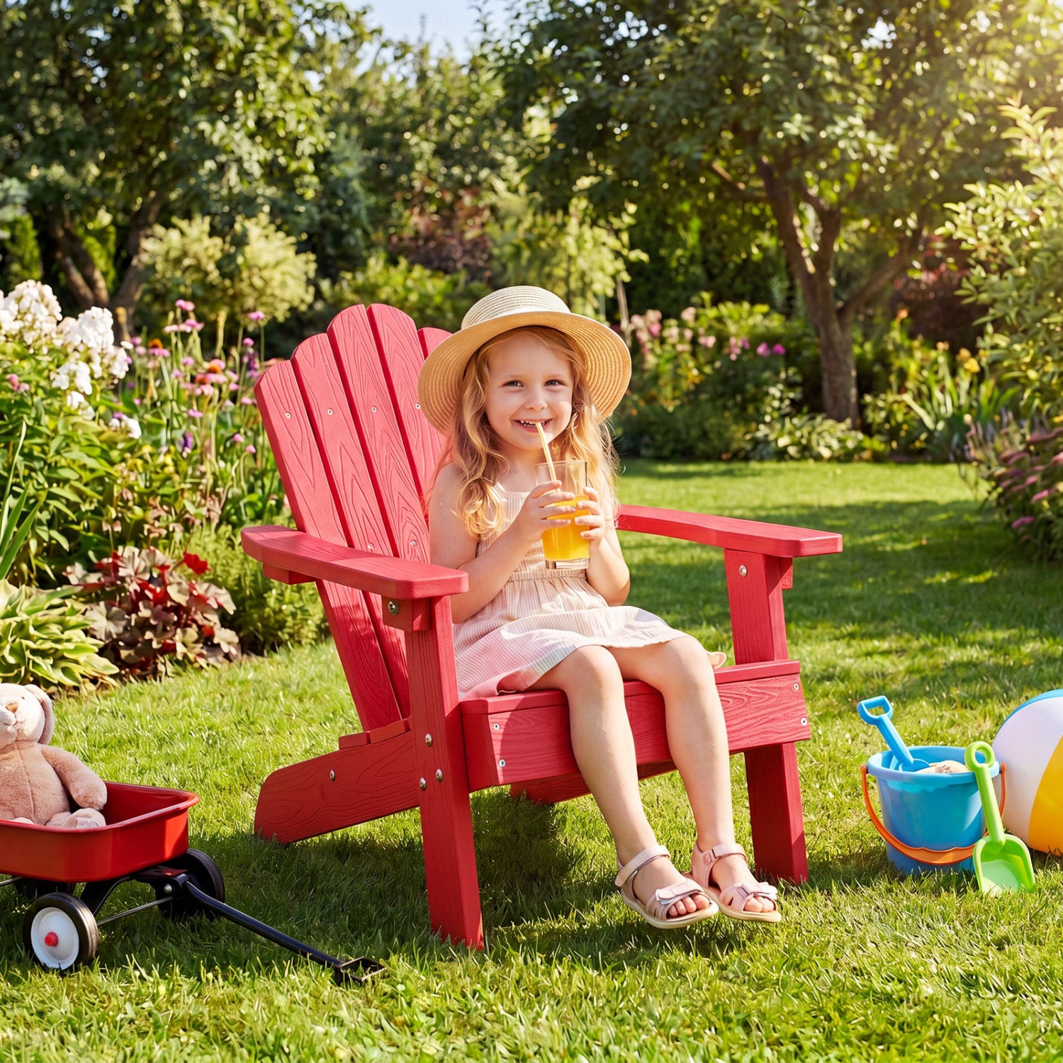 Kids Adirondack Chair, All-Weather Outdoor, Red Kids Chairs & Seating at Gallery Canada
