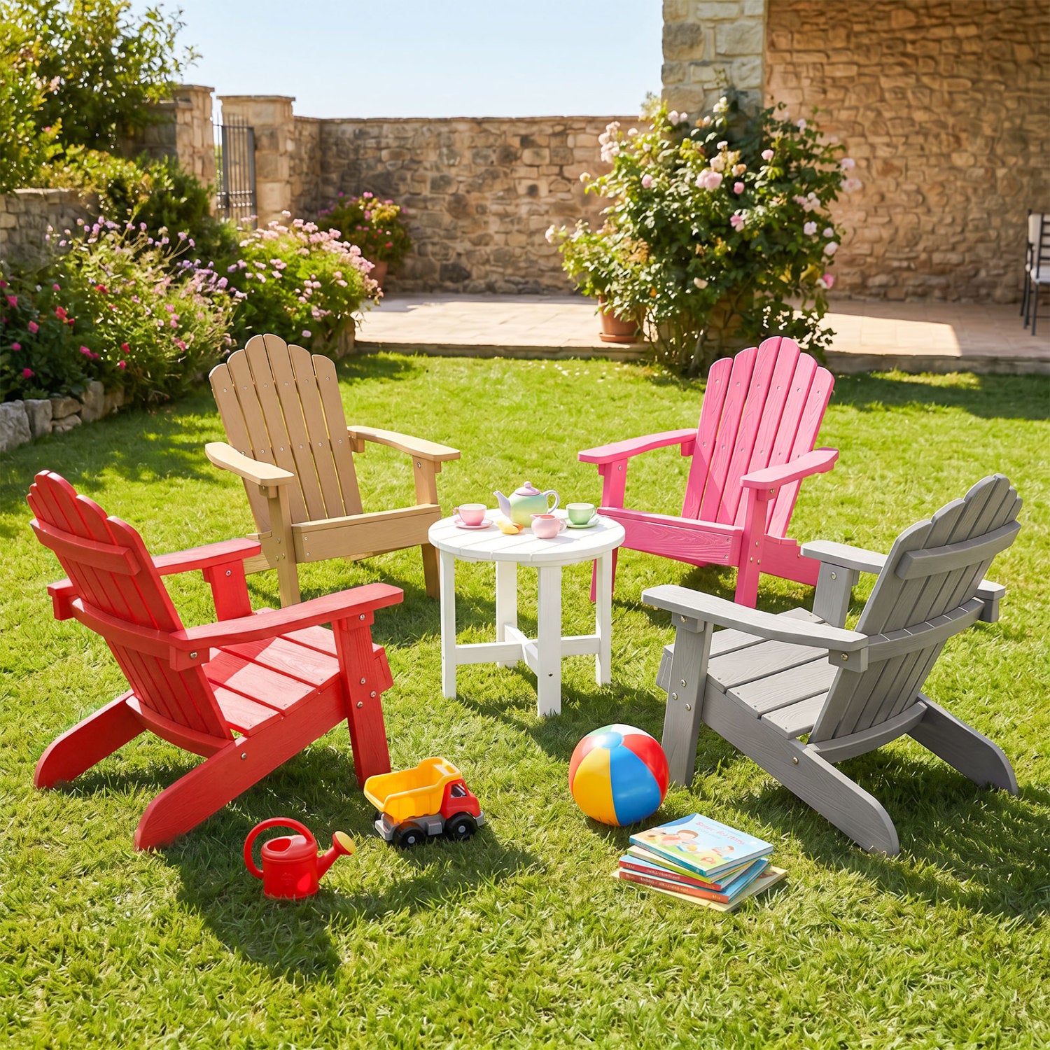 Kids Adirondack Chair, All-Weather Outdoor, Red Kids Chairs & Seating at Gallery Canada