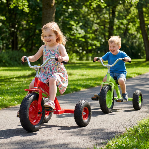 Kids Carbon Steel  Bike with 15 Inch Inflatable Rubber Tires, Red