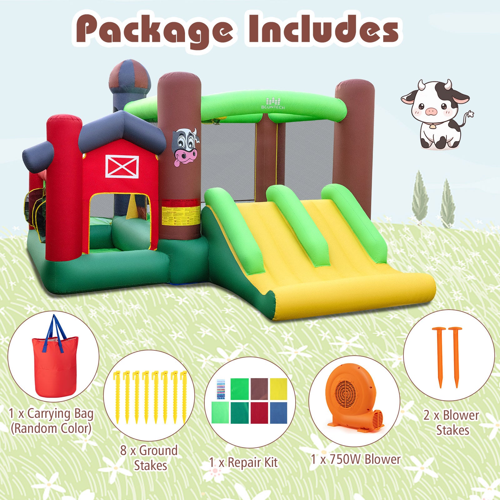 Kids Castle Slide Bouncer, 750W Blower, Dual Slides Bounce House at Gallery Canada