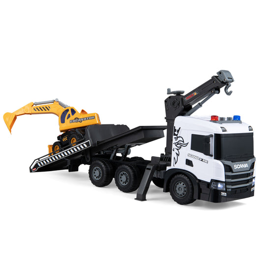 Kids Construction Truck Set, Rescue Tow Truck, Sounds, White Pretend Toys White at Gallery Canada