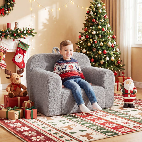 Portable Toddler Sofa With Anti-Slip Base, Gray