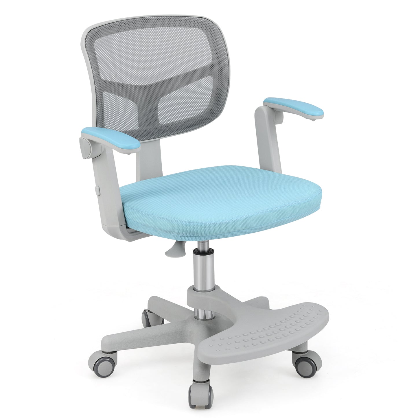 Kids Desk Chair, Adjustable Height, Armrest, Footrest, Blue Kids Chairs & Seating Blue at Gallery Canada