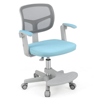 Kids Desk Chair, Adjustable Height, Armrest, Footrest, Blue Kids Chairs & Seating Blue at Gallery Canada
