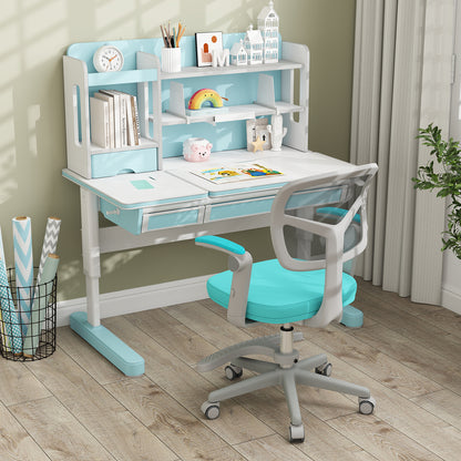 Kids Desk Chair, Adjustable Height, Armrest, Footrest, Green Kids Chairs & Seating at Gallery Canada