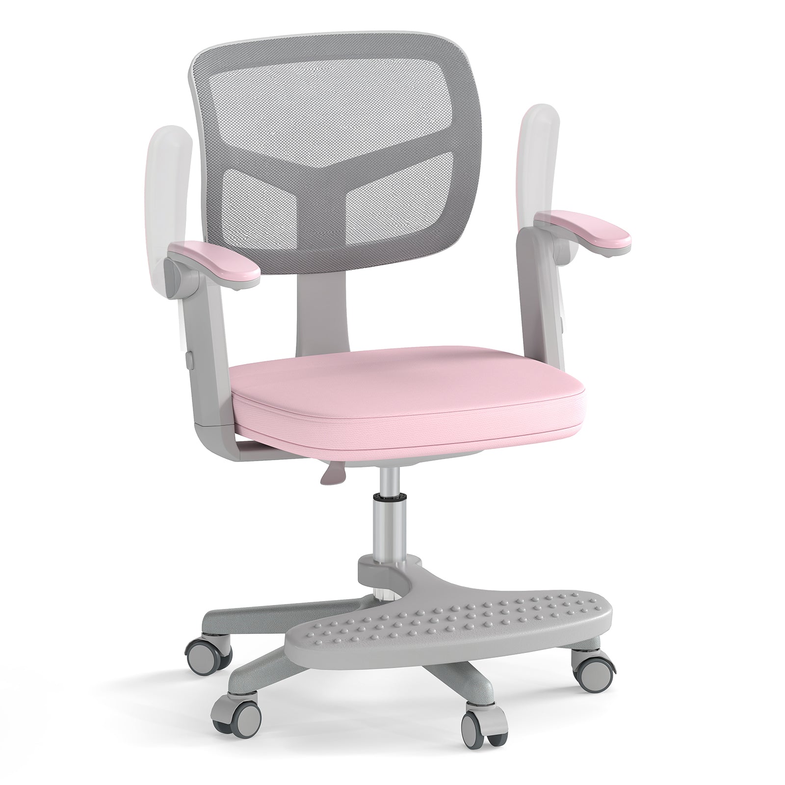 Kids Desk Chair, Adjustable Height, Armrest, Footrest, Pink Kids Chairs & Seating Pink at Gallery Canada