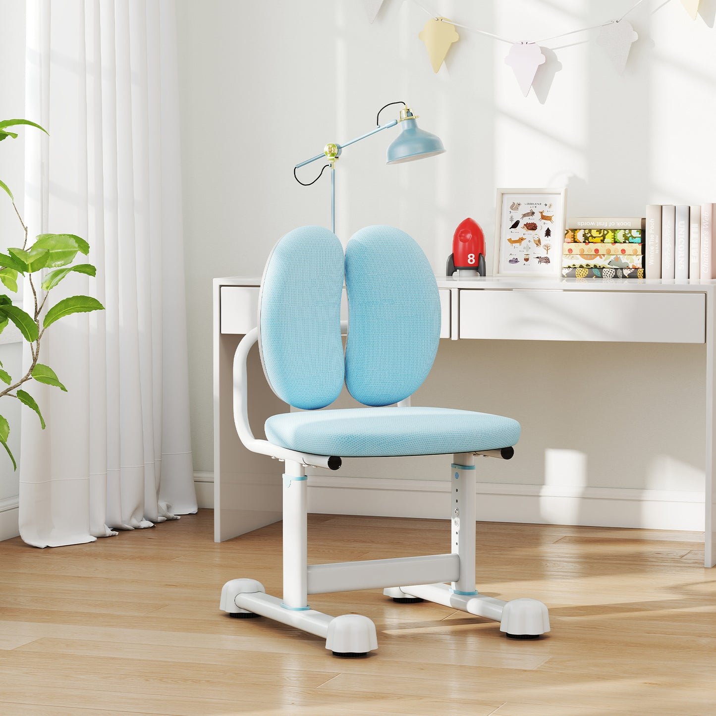 Kids Desk Chair, Double Back Support, Adjustable Height, Blue Kids Chairs & Seating at Gallery Canada