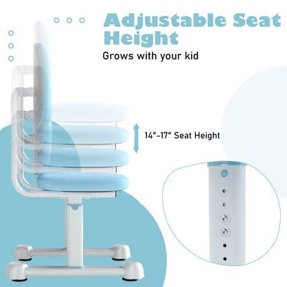 Kids Desk Chair, Double Back Support, Adjustable Height, Blue Kids Chairs & Seating at Gallery Canada