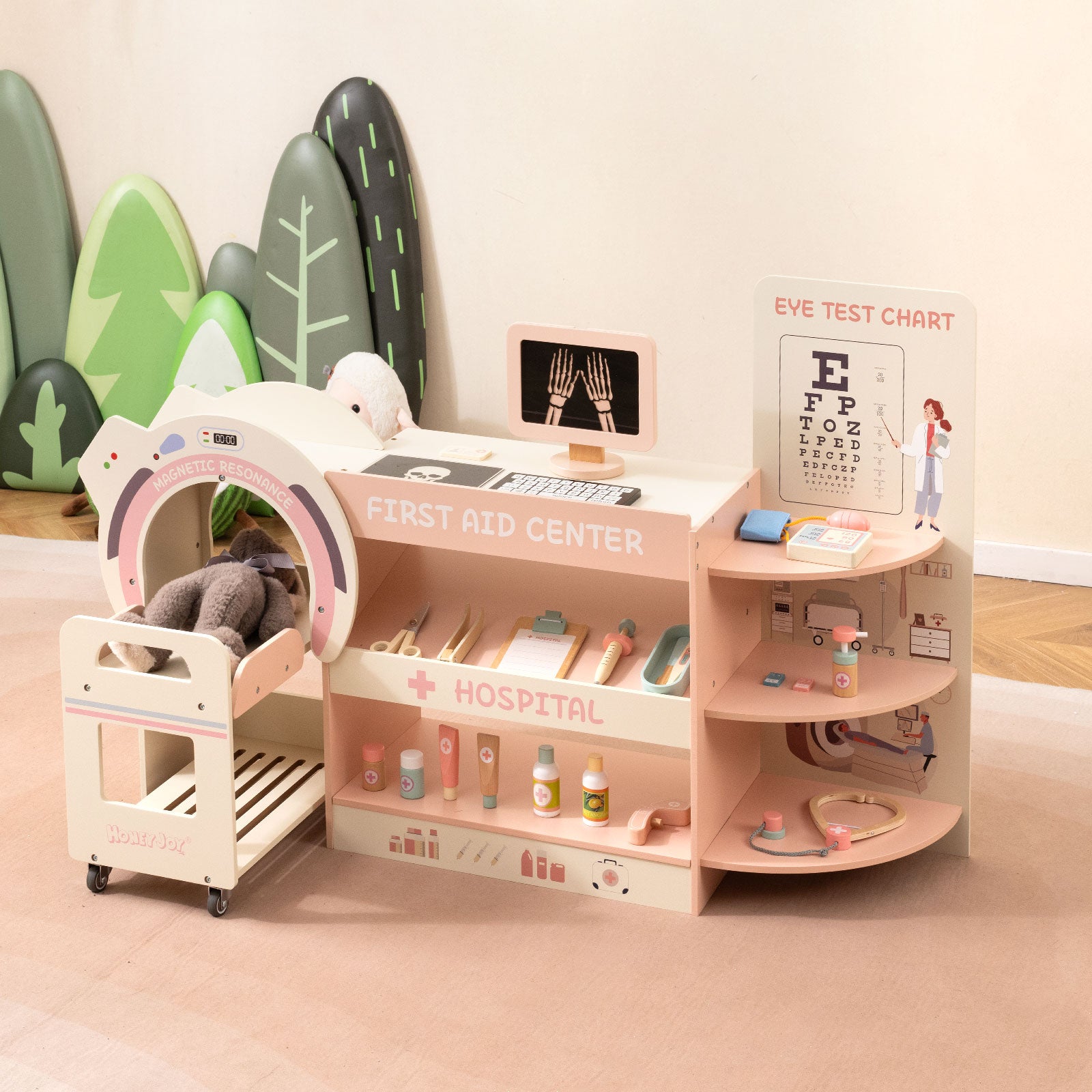Kids Doctor Play Set, Wooden Hospital Office Kit, Pink Play Kitchen Sets at Gallery Canada