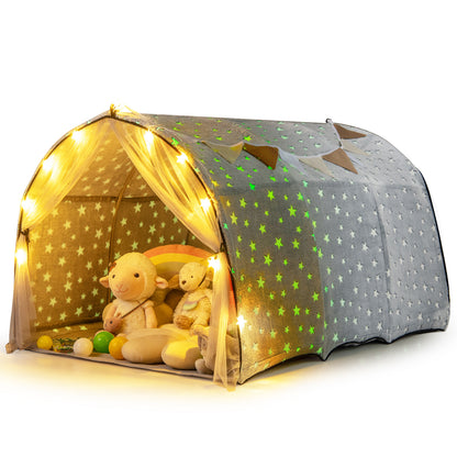 Kids Dream Bed Tent, Twin Size, Glow In The Dark Stars, Gray Play Tents & Playhouse at Gallery Canada