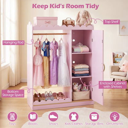Kids Dress Up Storage with Mirror Door Cabinet, Pink Kids Storage at Gallery Canada