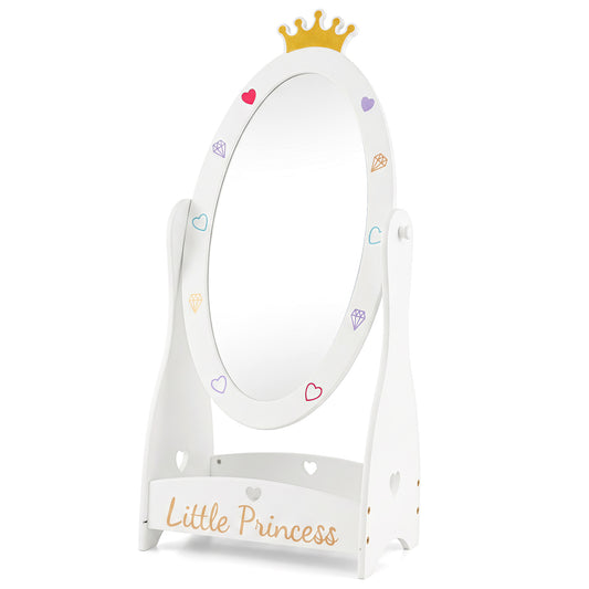 Full Length Mirror For Kids, 360 Rotatable, White Kids Vanities White at Gallery Canada