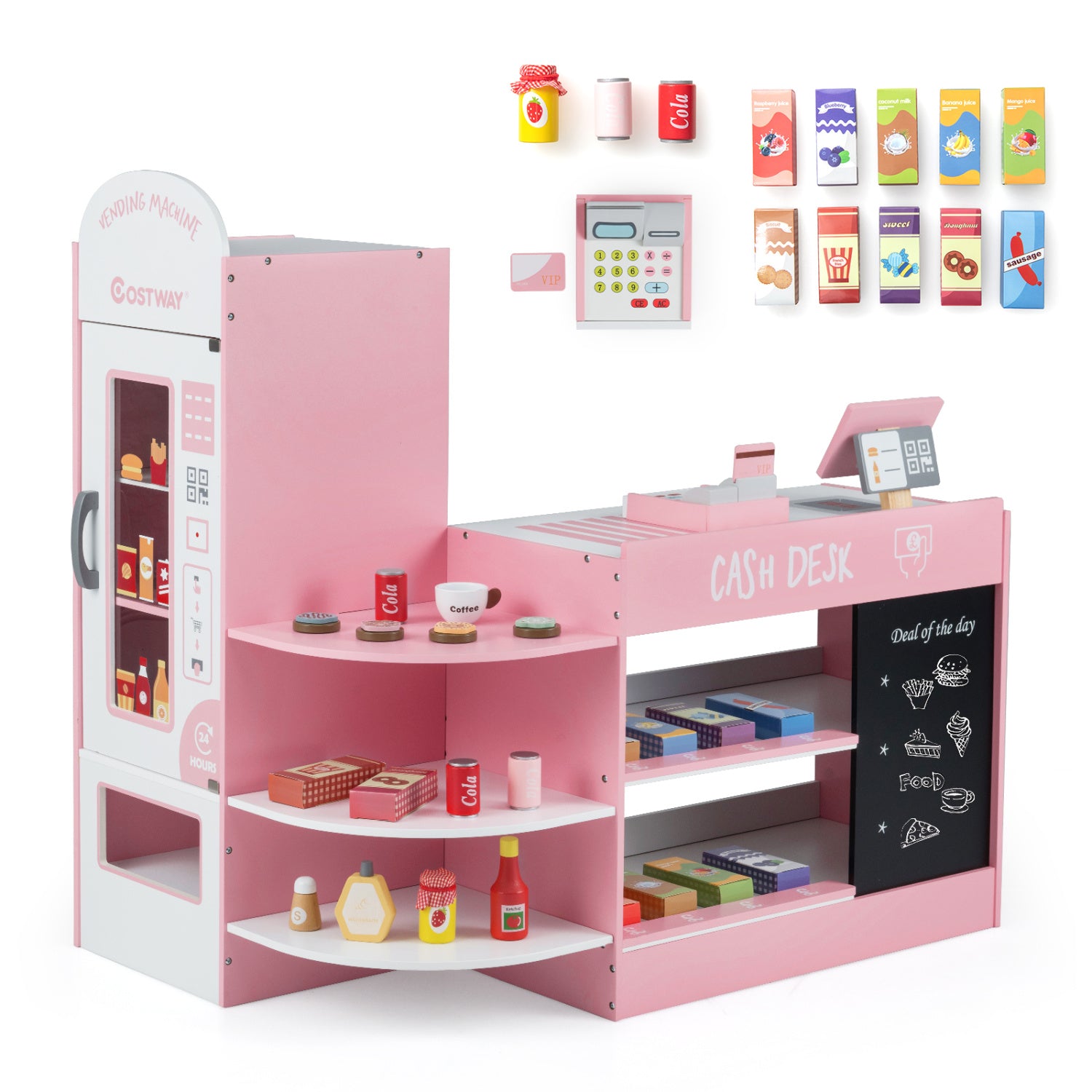 Kids Grocery Store Playset, Pink Play Kitchen Sets at Gallery Canada