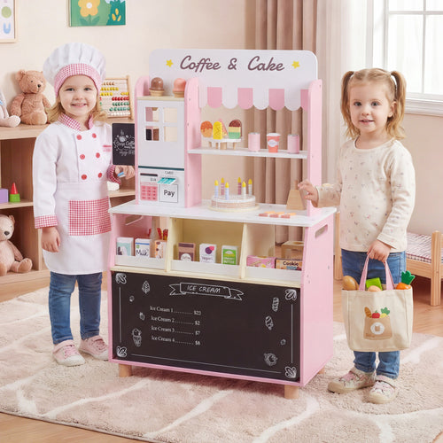 Kids Ice Cream Shop with 27 Accessories and Ice Cream Machine for Ages 3+, Pink