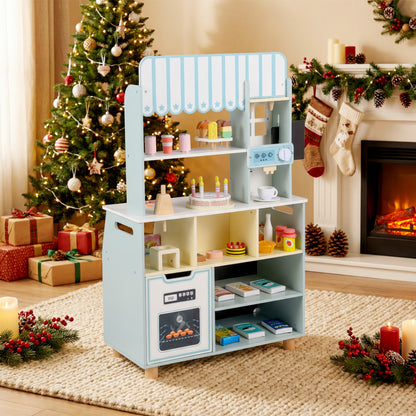 Kids Ice Cream Shop with 27 Accessories and Ice Cream Machine for Ages 3+, Blue Play Kitchen Sets at Gallery Canada